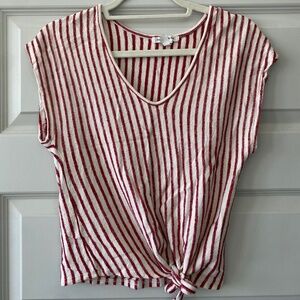 Striped Front Tie Top